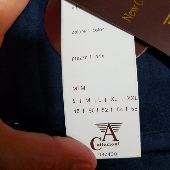 Collezioni Women's Lined Suede Leather Blue 2 Button Jacket Size M Pit to pit - Picture 5 of 7